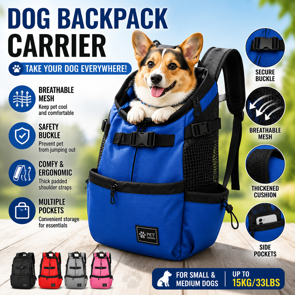👉 Take Your Dog Everywhere – Breathable & Safe Carrier Backpack