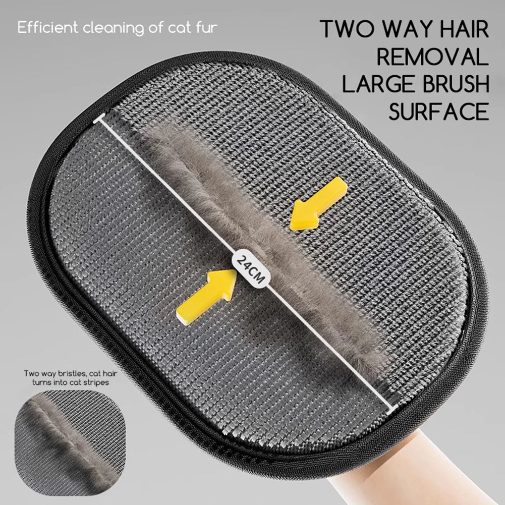 Dual Side Pet Fur Removal Glove | Washable Reusable Lint & Pet Hair Cleaner for Home & Pet Grooming