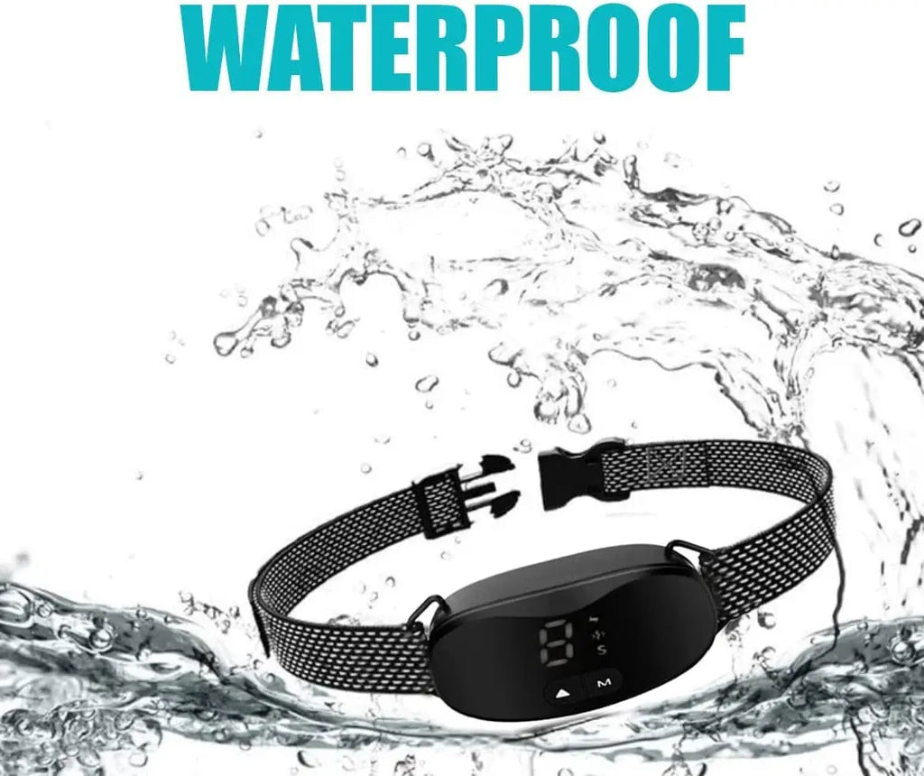 Waterproof Rechargeable Dog Anti Bark Collar Shock Vibration Sound LED No Barking Training Collar for All Breeds