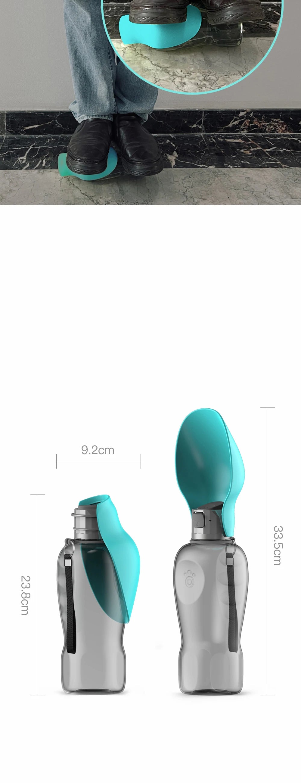 On-the-Go Dog Water Bottle | 800ml Leak-Proof Portable Water Dispenser for Hikes & Walks