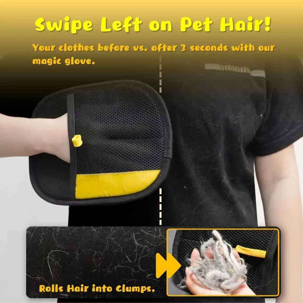 Dual Side Pet Fur Removal Glove | Washable Reusable Lint & Pet Hair Cleaner for Home & Pet Grooming