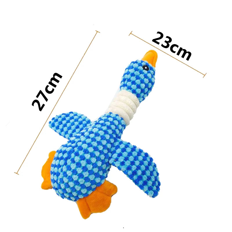 2PCS Squeaky Duck Dog Chew Toy, Durable Pineapple Fabric Interactive Quacking Toy for Dogs Aggressive Chewers