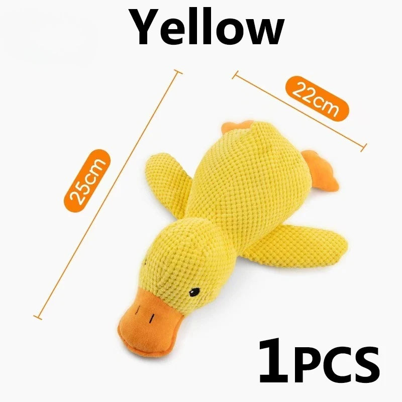 2PCS Squeaky Duck Dog Chew Toy, Durable Pineapple Fabric Interactive Quacking Toy for Dogs Aggressive Chewers