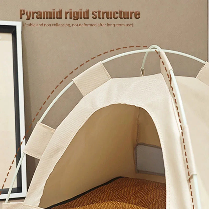 Warm Clamshell Cat Tent Bed with Soft Cushion, Indoor Foldable Kitten House Cave Sofa Bed for Small Pets