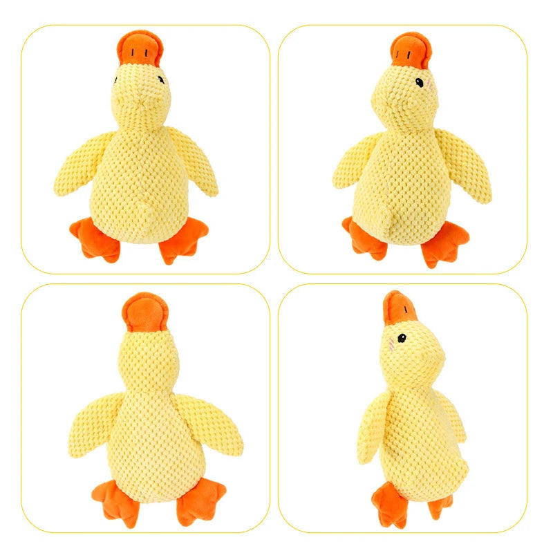 2PCS Squeaky Duck Dog Chew Toy, Durable Pineapple Fabric Interactive Quacking Toy for Dogs Aggressive Chewers