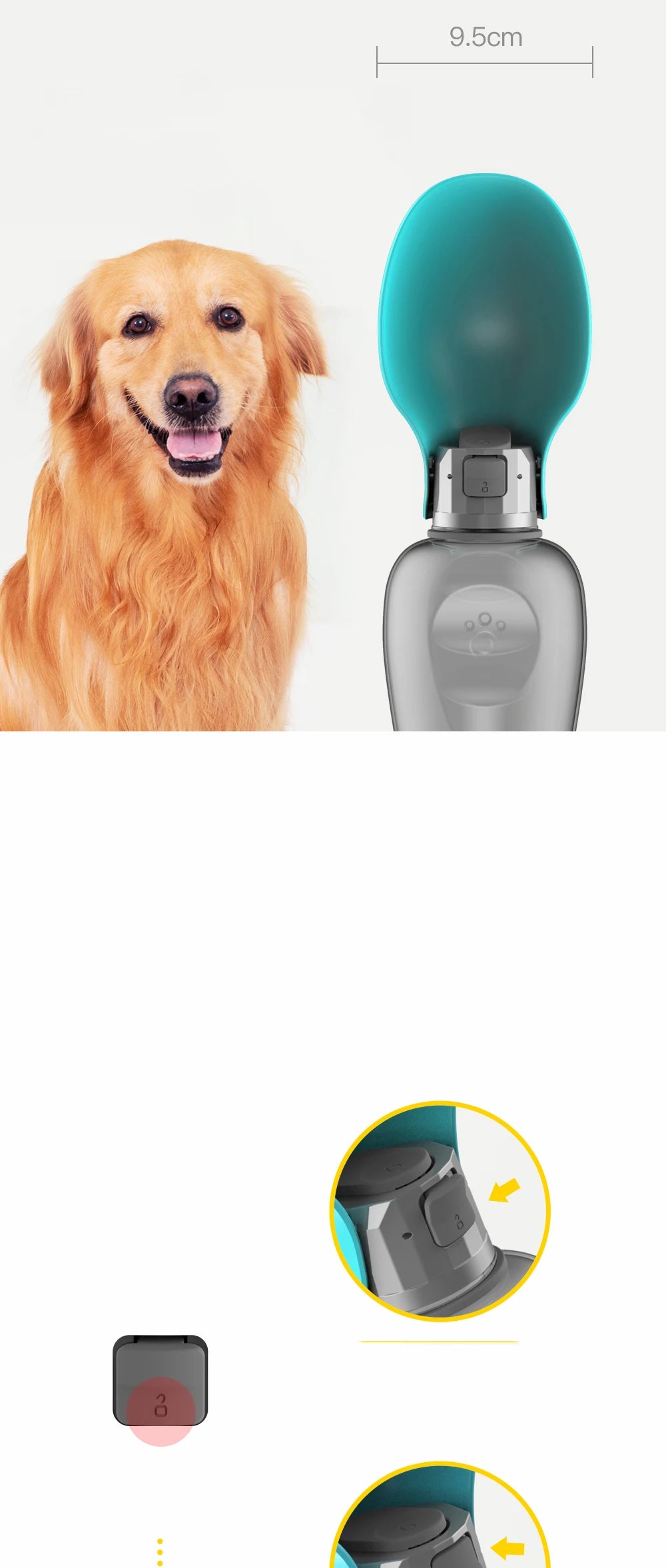 On-the-Go Dog Water Bottle | 800ml Leak-Proof Portable Water Dispenser for Hikes & Walks
