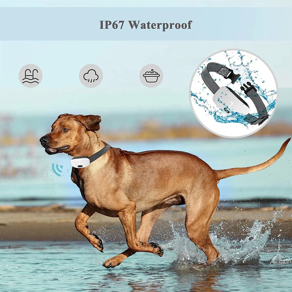 Waterproof Rechargeable Dog Anti Bark Collar Shock Vibration Sound LED No Barking Training Collar for All Breeds