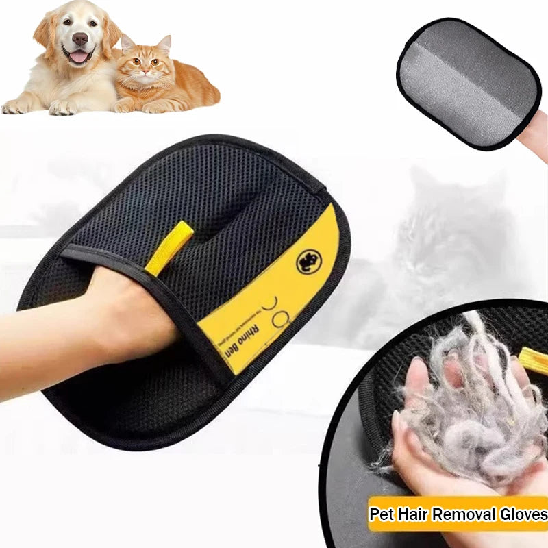 Dual Side Pet Fur Removal Glove | Washable Reusable Lint & Pet Hair Cleaner for Home & Pet Grooming