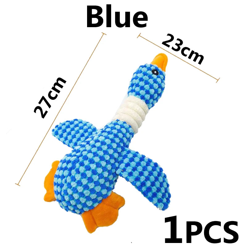 2PCS Squeaky Duck Dog Chew Toy, Durable Pineapple Fabric Interactive Quacking Toy for Dogs Aggressive Chewers