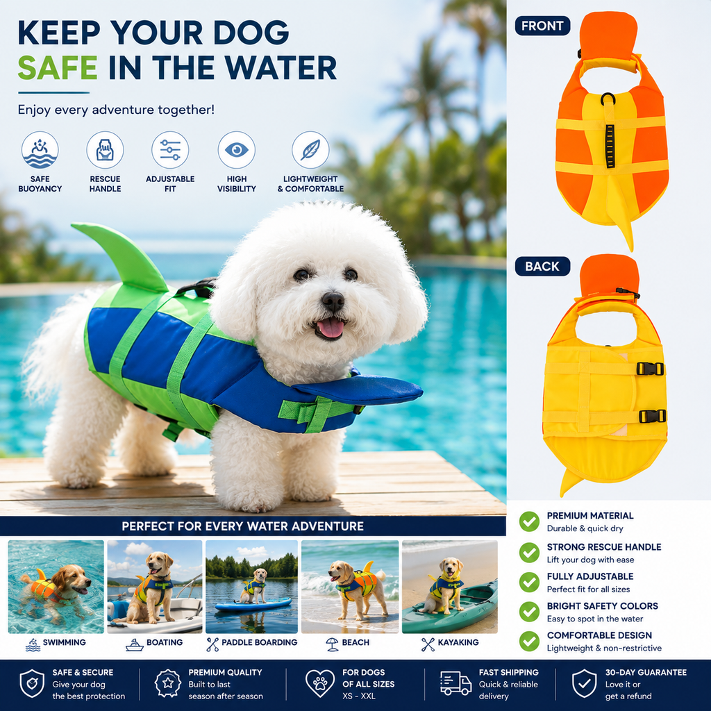 Dog Life Jacket | Keep Your Best Friend Safe in the Water 🐶